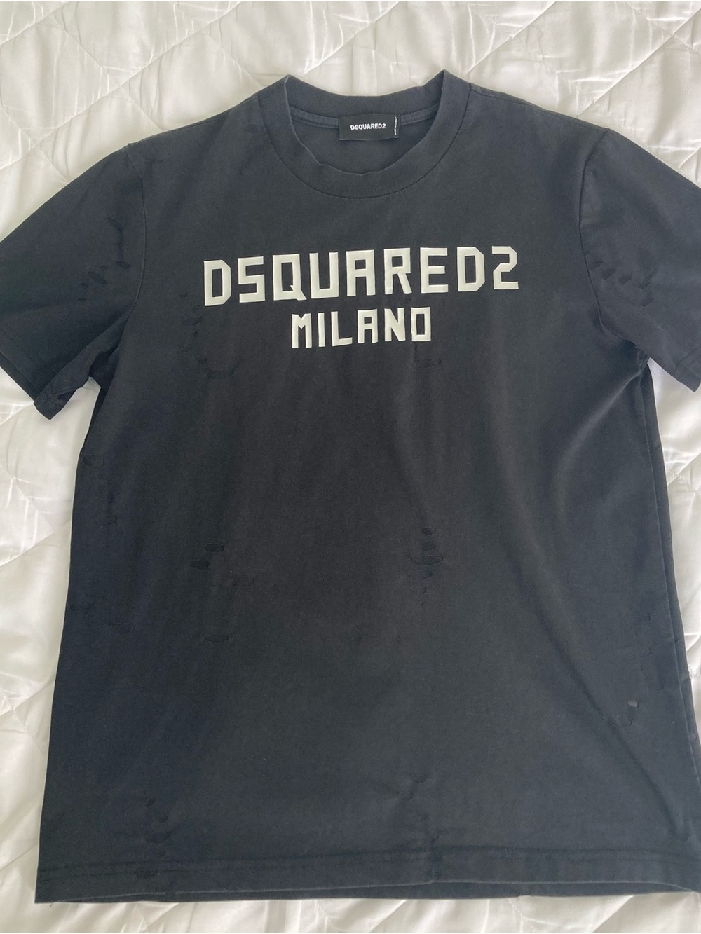 DSQUARED2 Black Short-Sleeve Milano Logo Tee